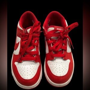 Nike Red and White kids Shoes.